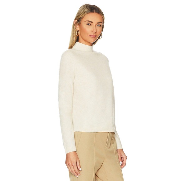 Vince Sweaters - Vince Mock Neck Boiled Sweater Cashmere Womens Small Ecru Funnel Soft Luxury